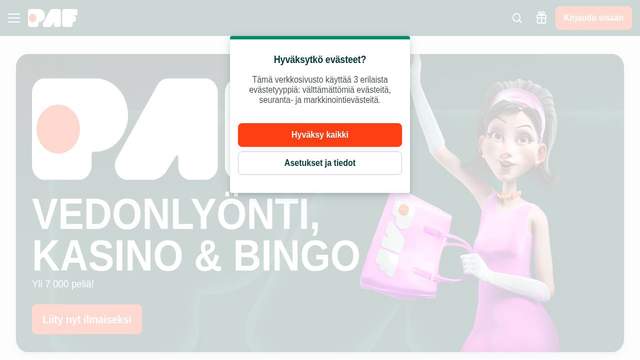 Paf casino screenshot